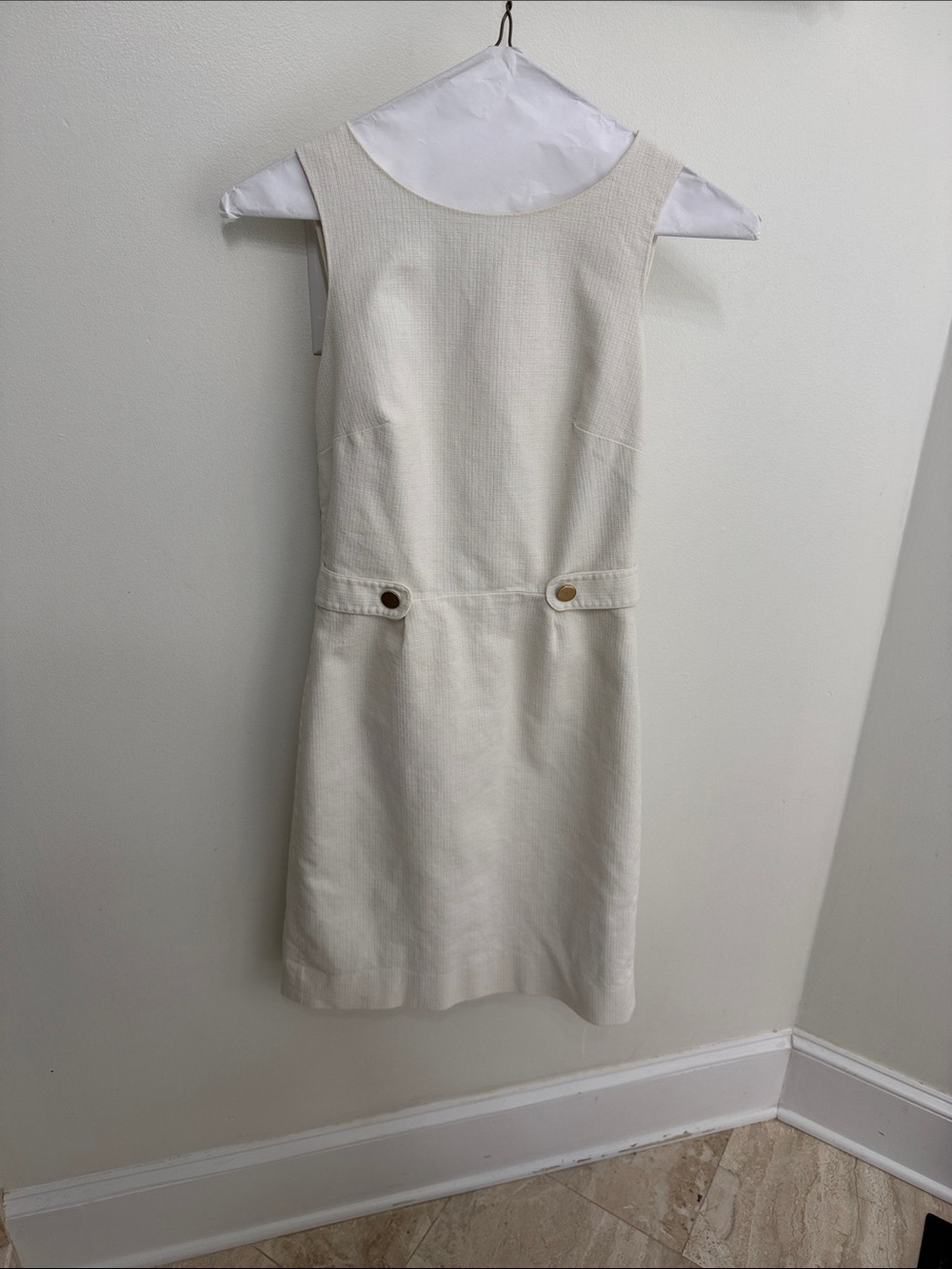 J. Crew Cream Sleeveless Shift Dress